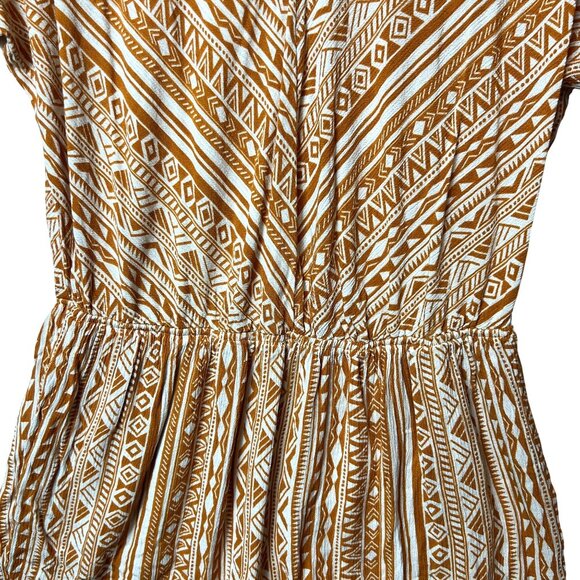 Kori America Womens Tribal Print Short-Sleeve Romper V-Neck Medium Cotton Blend - Picture 5 of 10